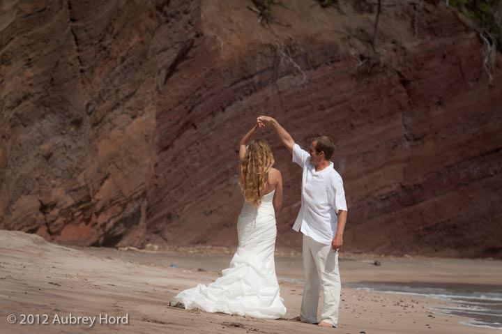 Bride and Groom on Koki Beach