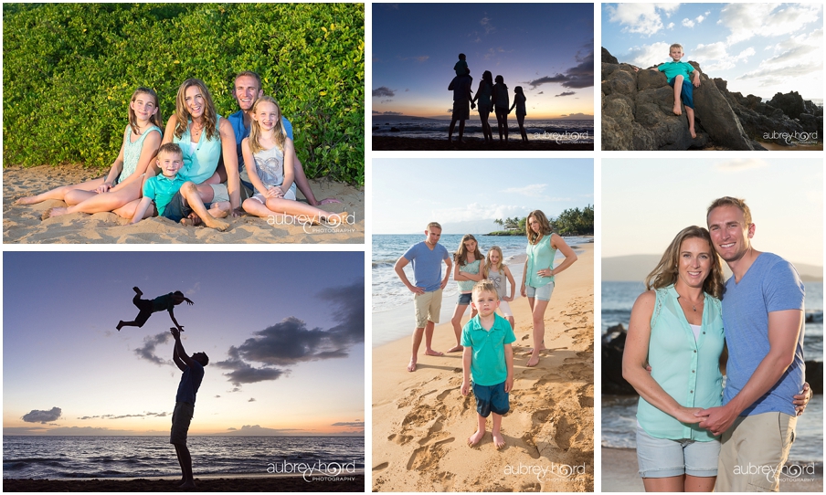 Maui Family Photography on Paipu Beach in Wailea at sunset and twilight