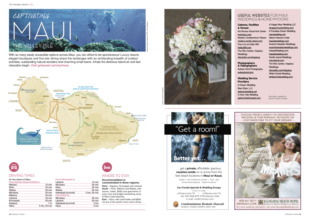 Hawaii Romance Guide features Maui Photographer Aubrey Hord
