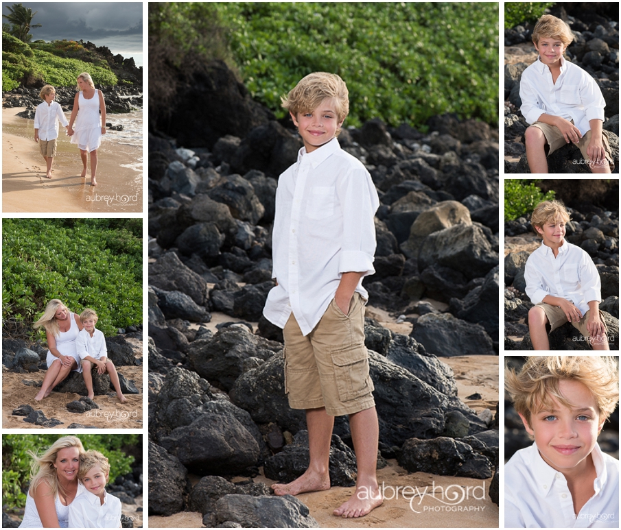 Mother and Son Portraits in Wailea