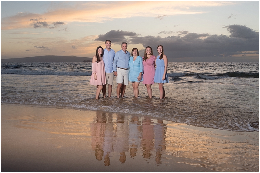 Pastel Maui Family Portrait in Wailea by portrait photographer Aubrey Hord a PPA Certified Professional Photographer based in Hawaii
